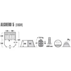 High Peak Alghero 5 Tente, Gris -Robens Magasin high peak alghero 5 tent grey blue 5