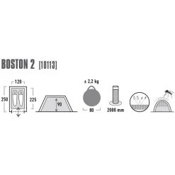 High Peak Boston 2 Tente, Gris 7 High Peak Boston 2 Tente, Gris -Robens Magasin high peak boston 2 tent aluminium dark grey 3