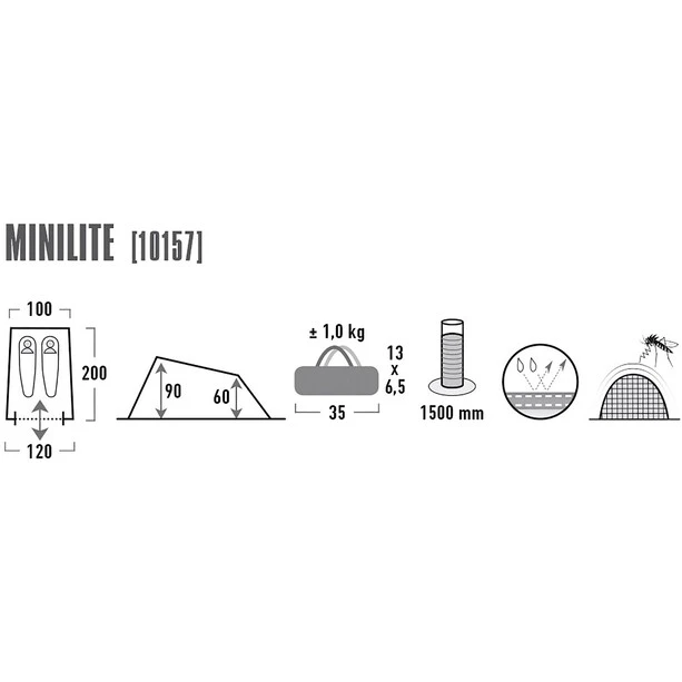 High Peak Minilite Tente, Bleu 4 High Peak Minilite Tente, Bleu – Image 2