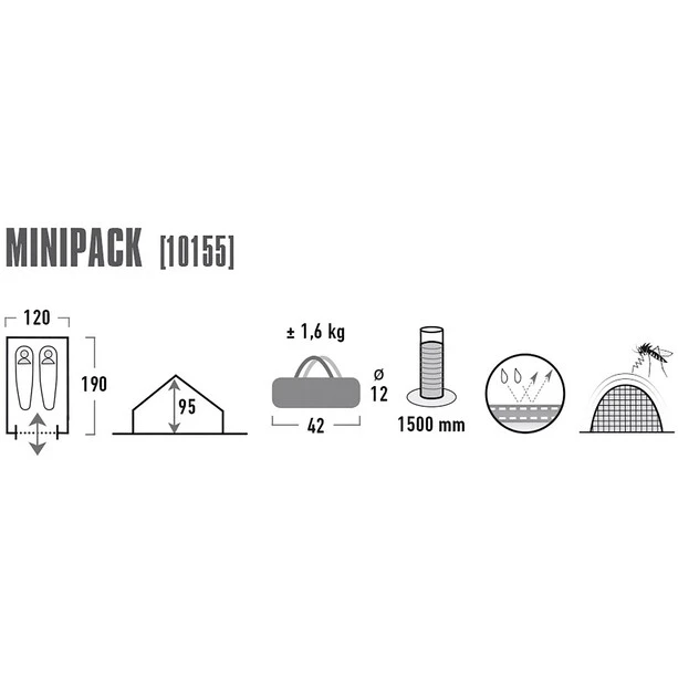 High Peak Minipack Tente, Bleu 4 High Peak Minipack Tente, Bleu – Image 2