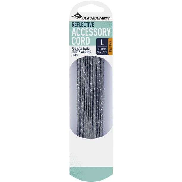 Sea To Summit Reflective Corde Pour Accessoires 1,8mm/10m, Gris 3 Sea To Summit Reflective Corde Pour Accessoires 1,8mm/10m, Gris