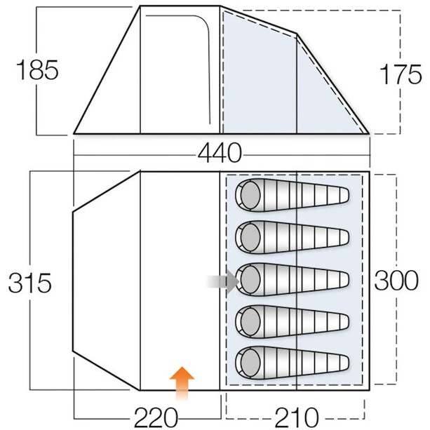 Vango Skye 500 Tente, Vert 4 Vango Skye 500 Tente, Vert – Image 2