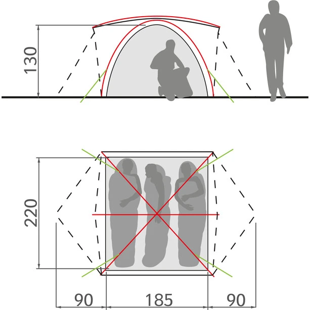 VAUDE Campo Grande 3-4P Tente, Vert 4 VAUDE Campo Grande 3-4P Tente, Vert – Image 2