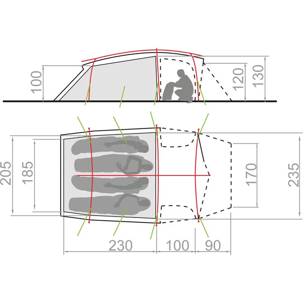 VAUDE Mark XT 4P Tente, Vert 4 VAUDE Mark XT 4P Tente, Vert – Image 2